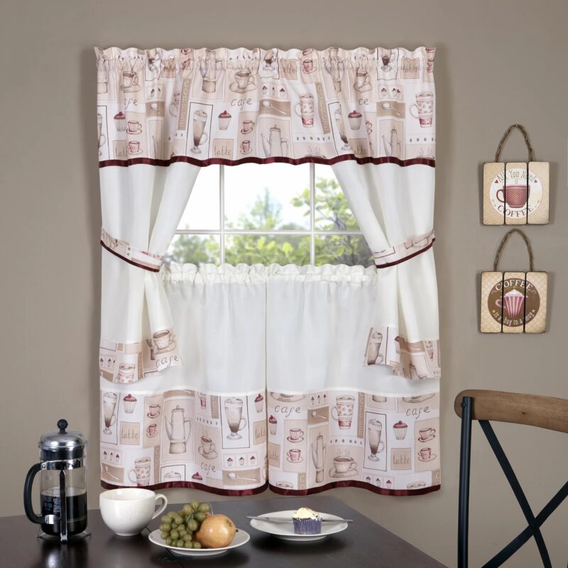 Coffee themed curtain