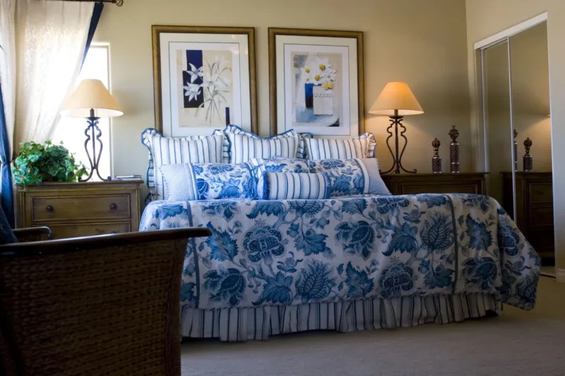 Pillow shams add a splash of cheer.