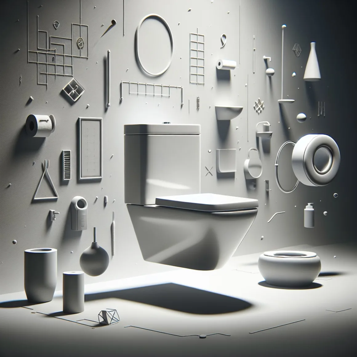 A wall-hung toilet in a modern, minimalist bathroom.