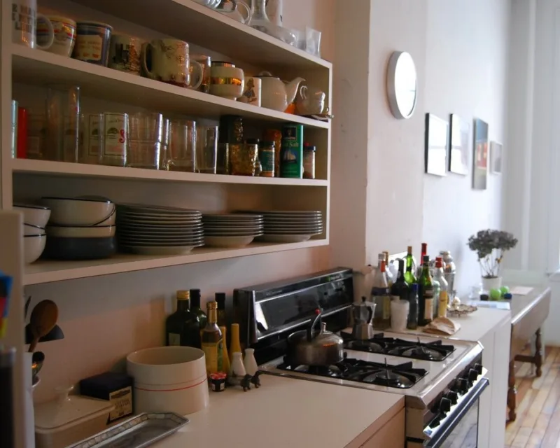 kitchen wall cabinets with open shelves