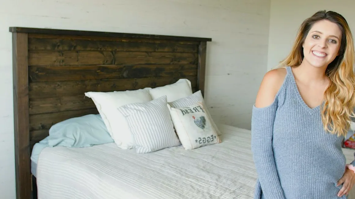 Rustic wood headboard for less than $40