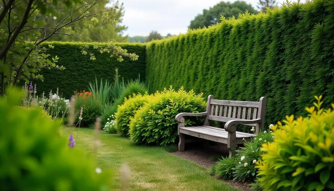A naturalistic outdoor space showcasing a variety of native hedges and bushes.
