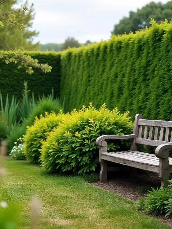 A naturalistic outdoor space showcasing a variety of native hedges and bushes.