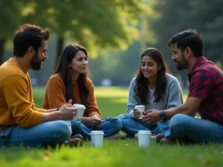 A group of diverse individuals sharing stories of financial struggles.